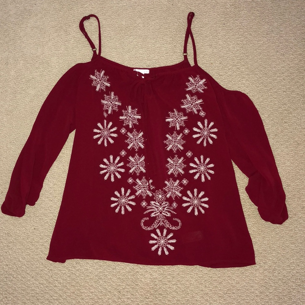 Red Shirt with snowflakes